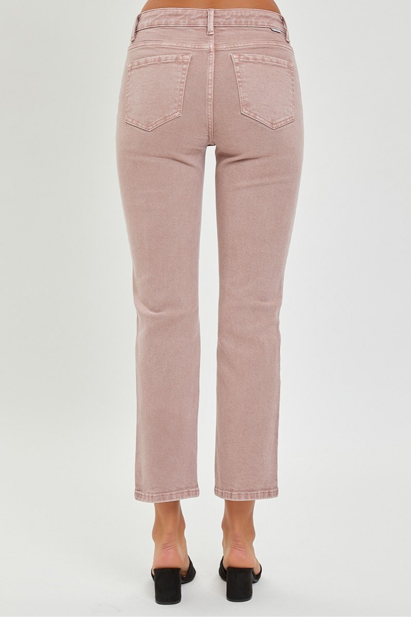 RISEN Mid-Rise Straight Crop Denim