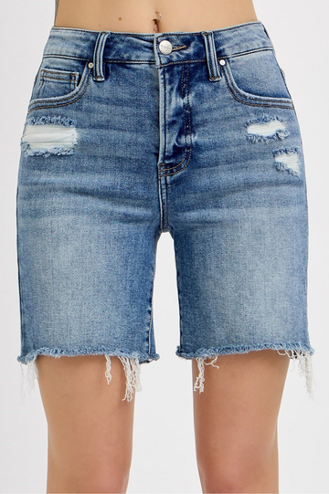 RISEN Tummy Control High Rise Loose Fit Mid Length Shorts