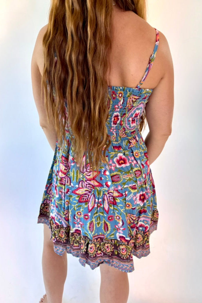 Vintage Floral Tiered Mini Sundress