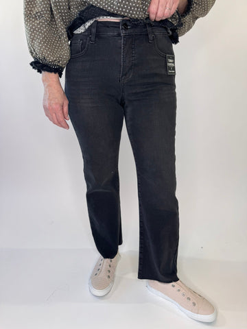 RISEN Tummy Control Mid Rise Crop Straight Jeans