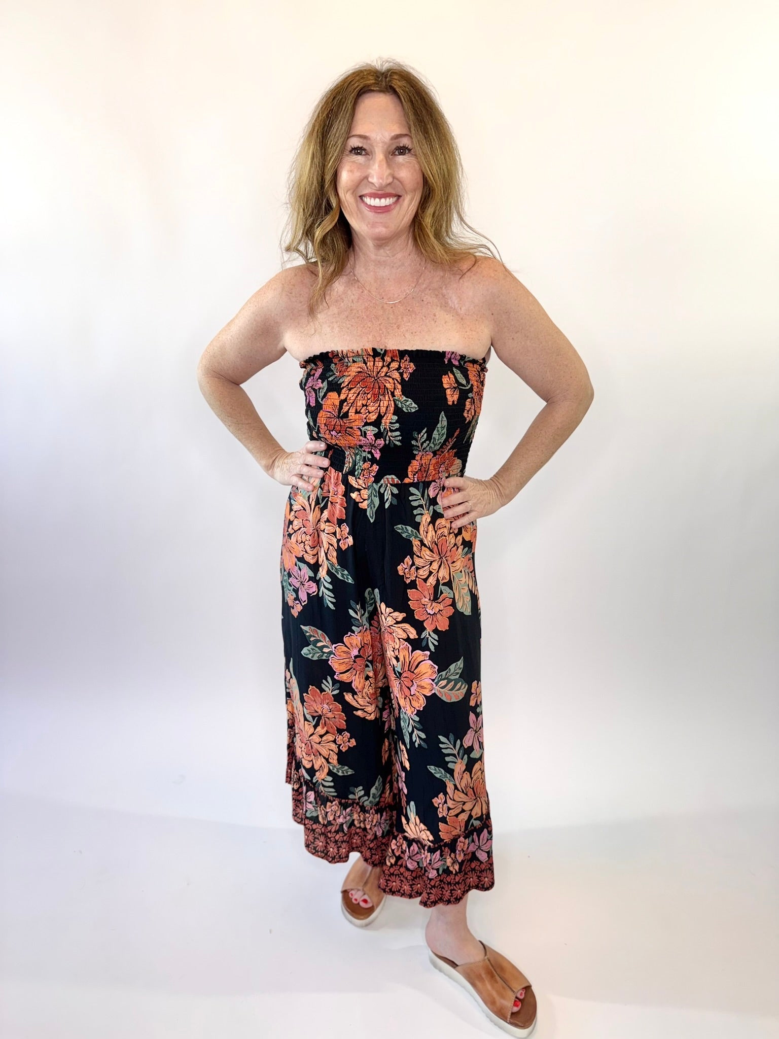 Sunset Garden Hanky Hem Jumpsuit