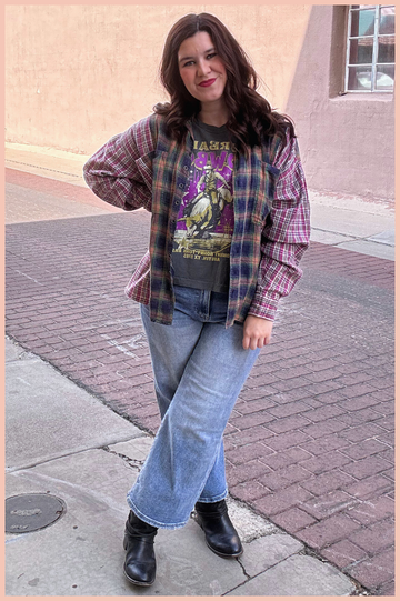 Mixed Plaid Button-Up Top | Final Sale