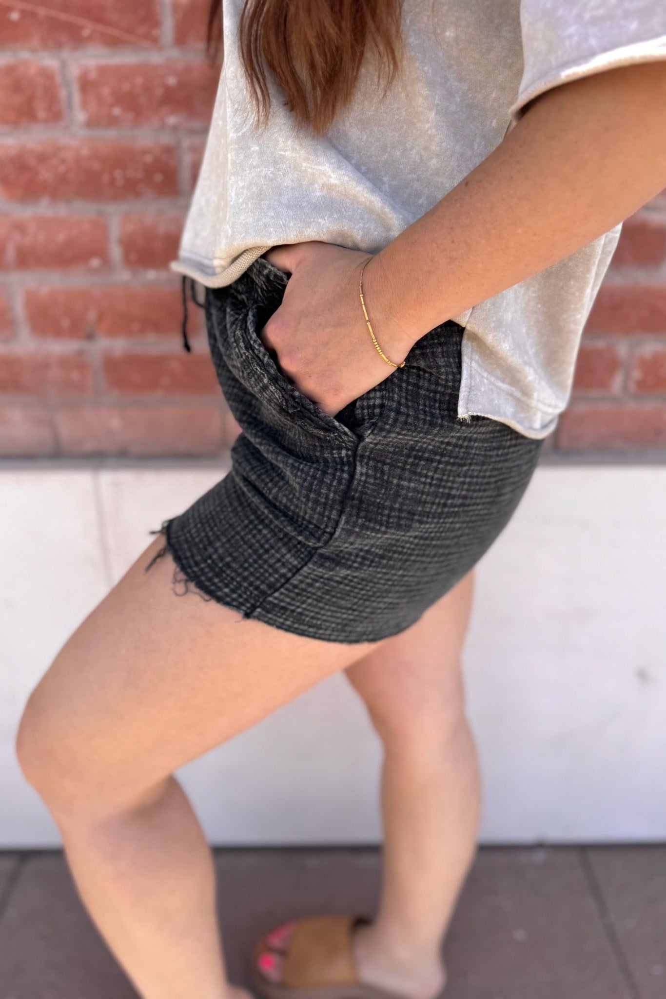 Washed Gauze Frayed Hem Shorts | Final Sale
