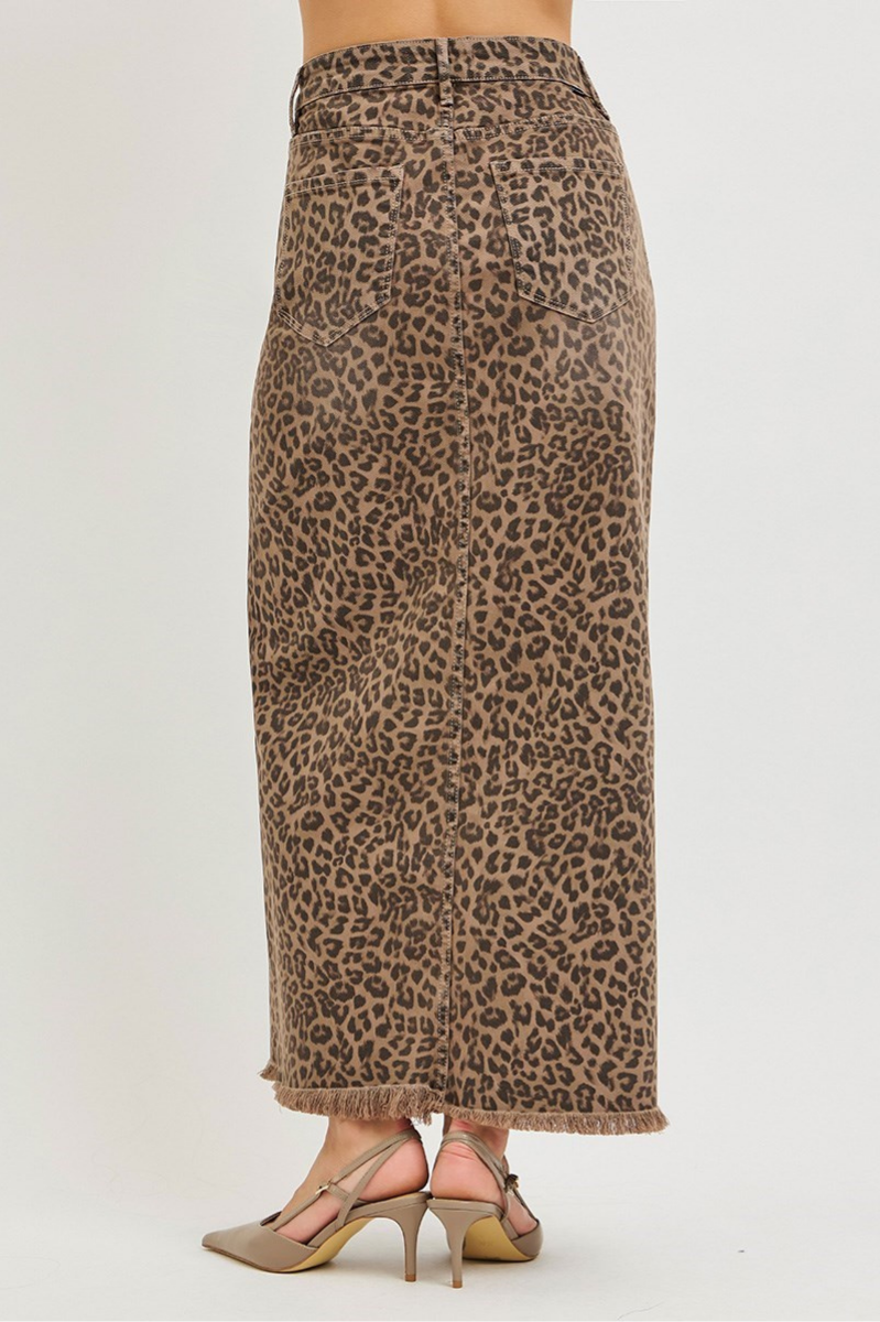 RISEN High Rise Front Slit Long Skirt