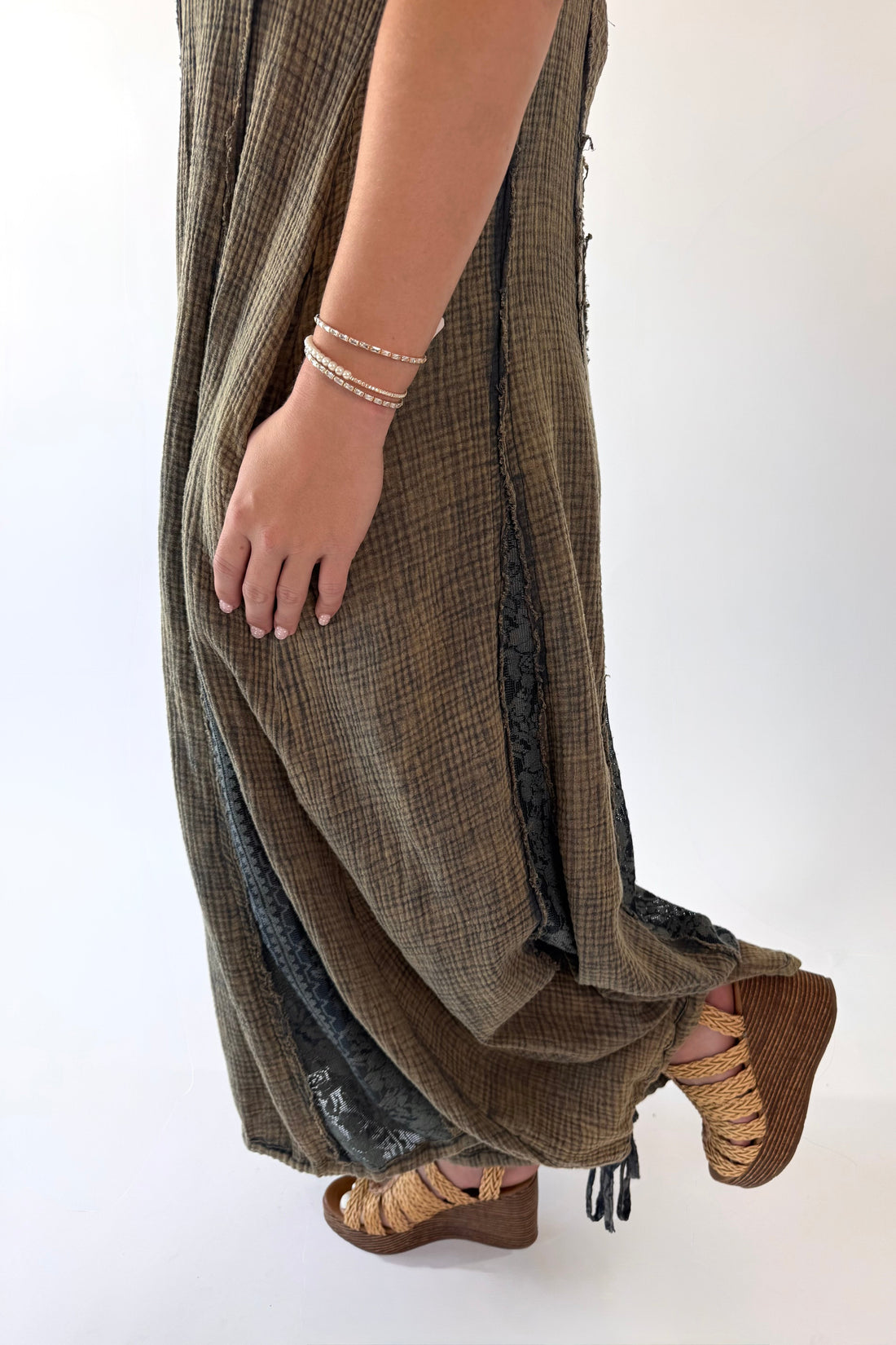 Washed Cotton Gauze Lace Jumper