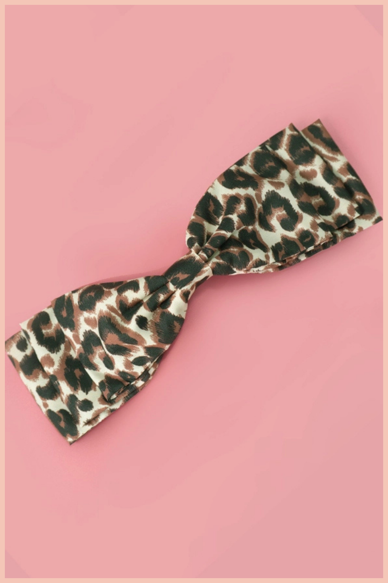 Animal Print Bow Hair Clip