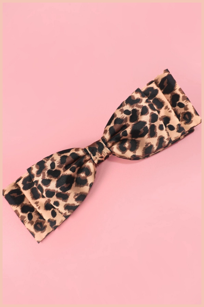 Animal Print Bow Hair Clip