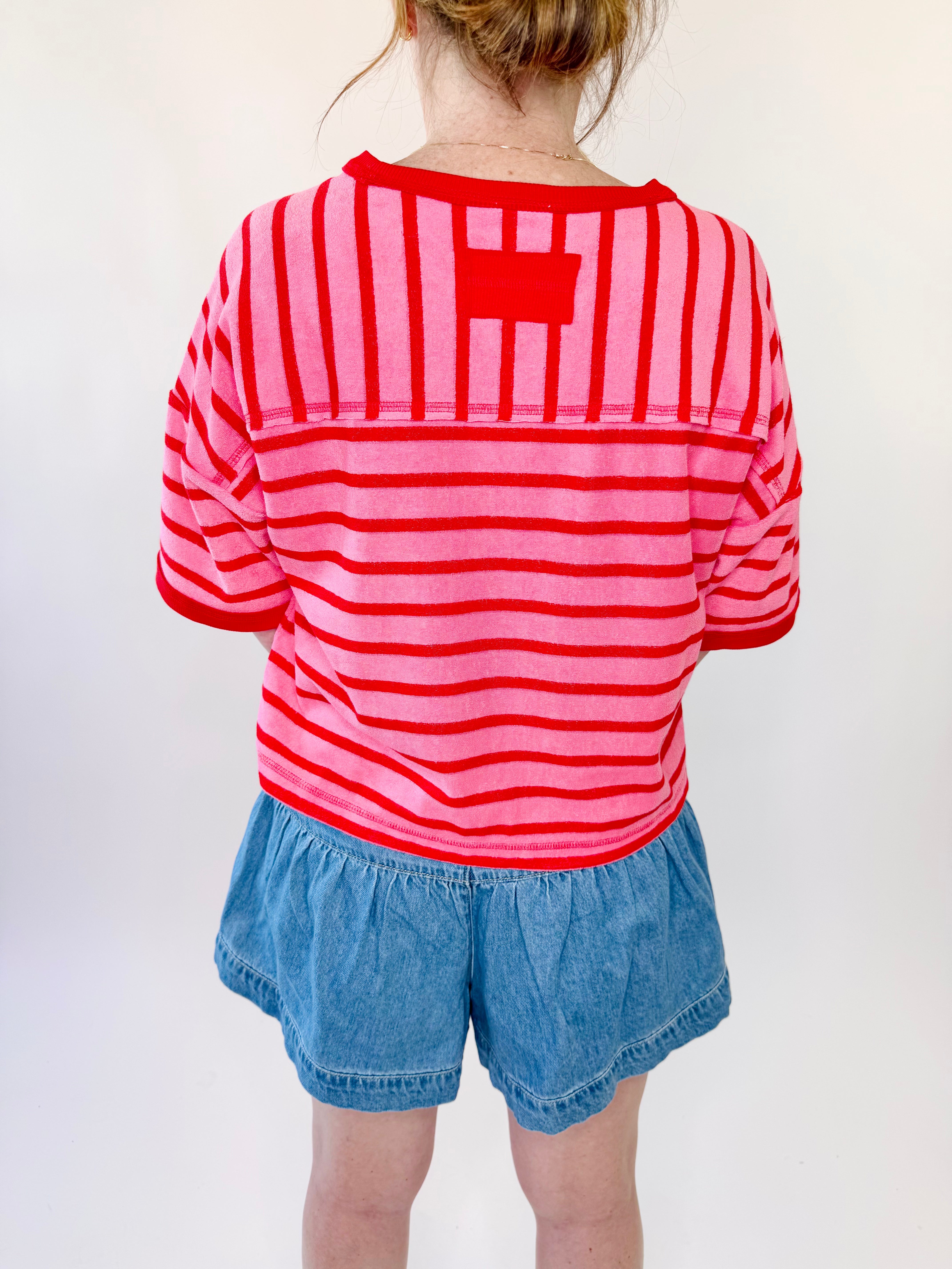 Cropped Stripe Casual Comfy Knit Top | Final Sale