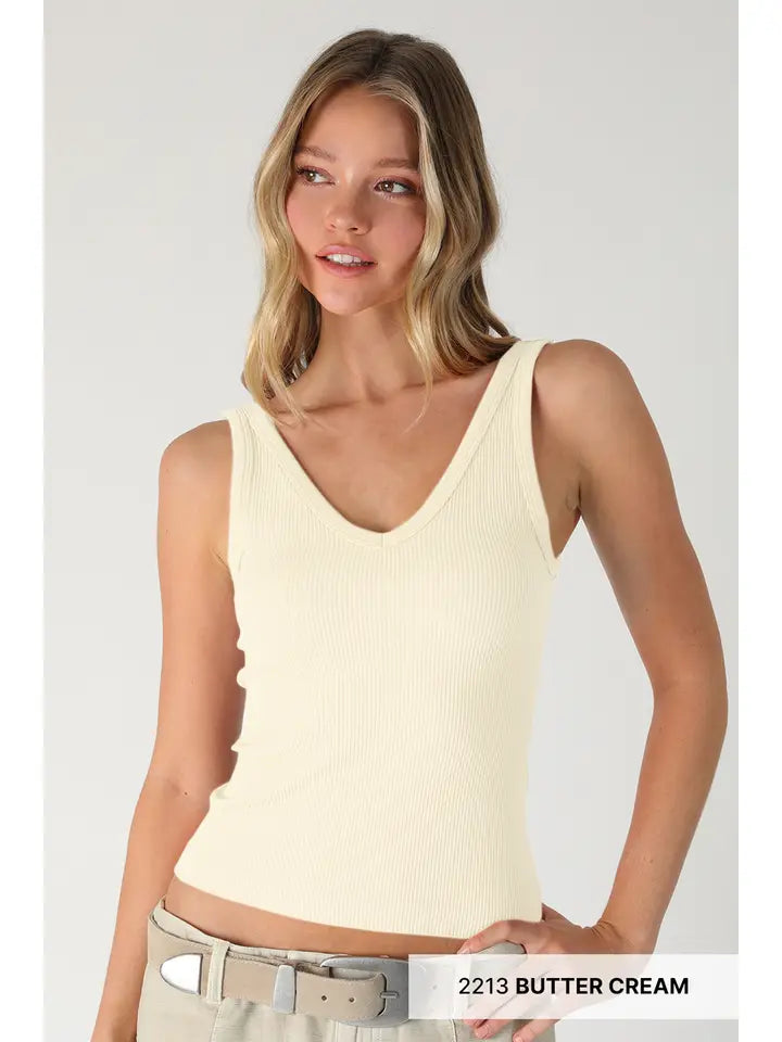 Reversible Ribbed Knit Tank Top