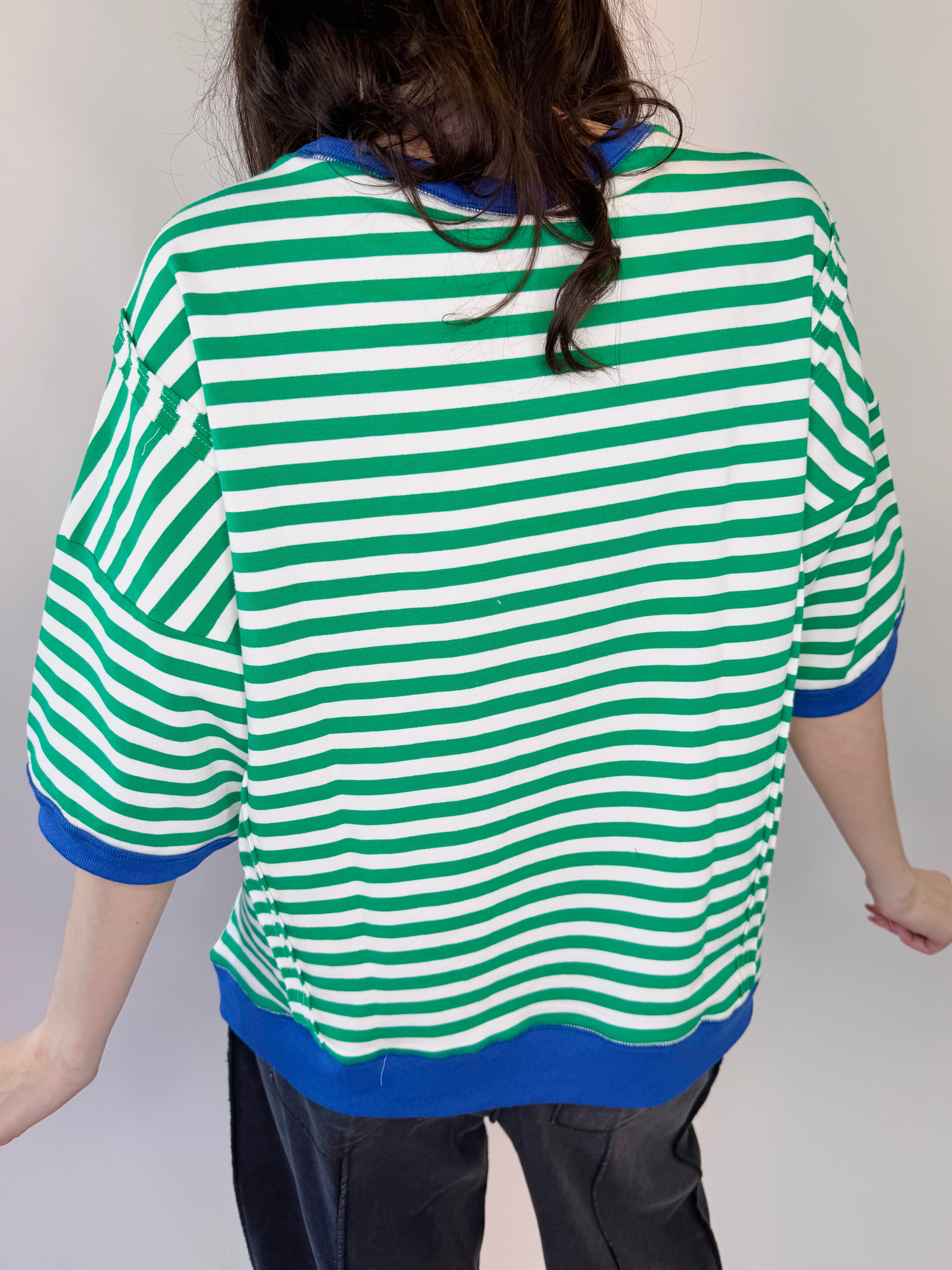 Oversized Stripe Casual Knit Top