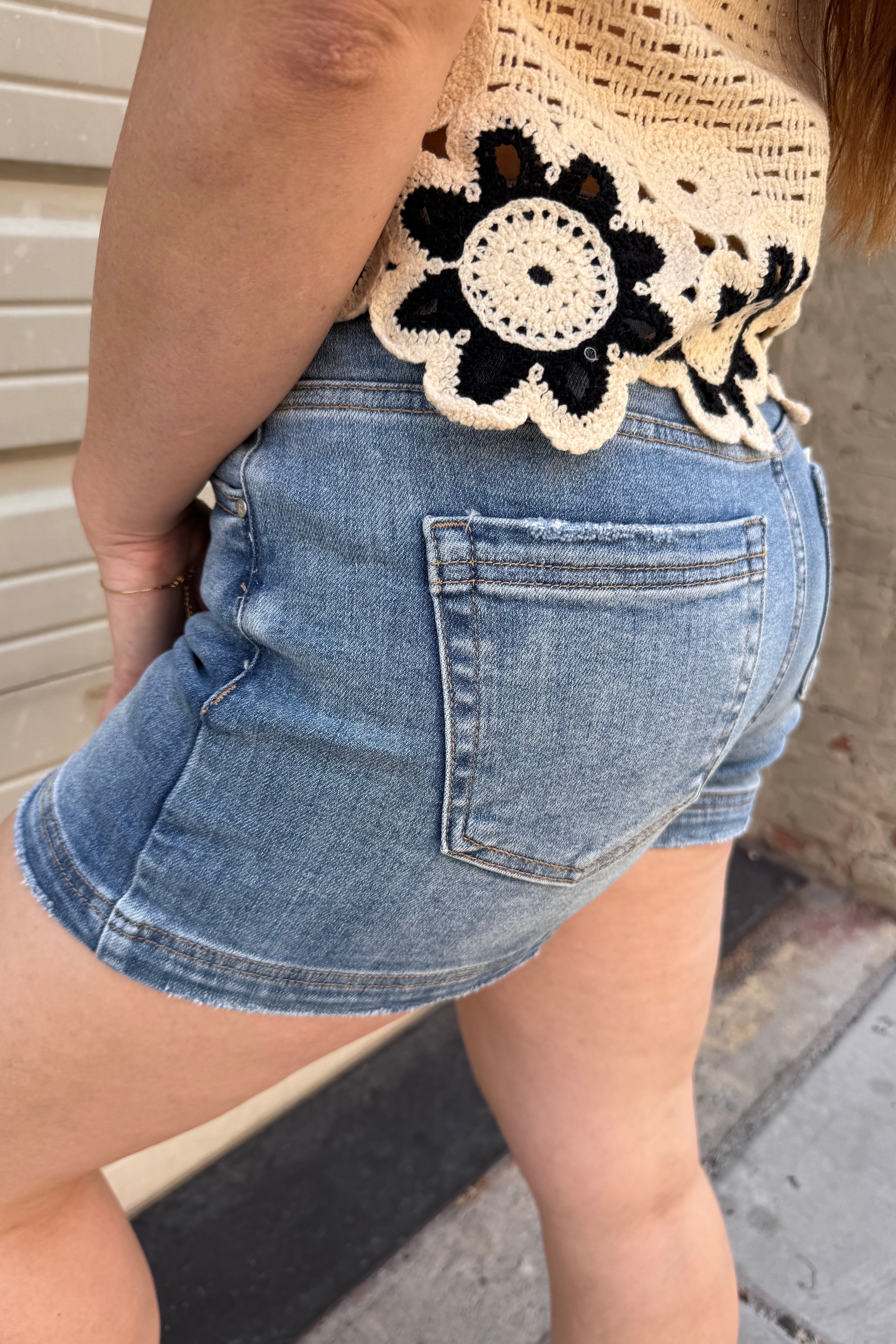 RISEN High Rise Denim Skort