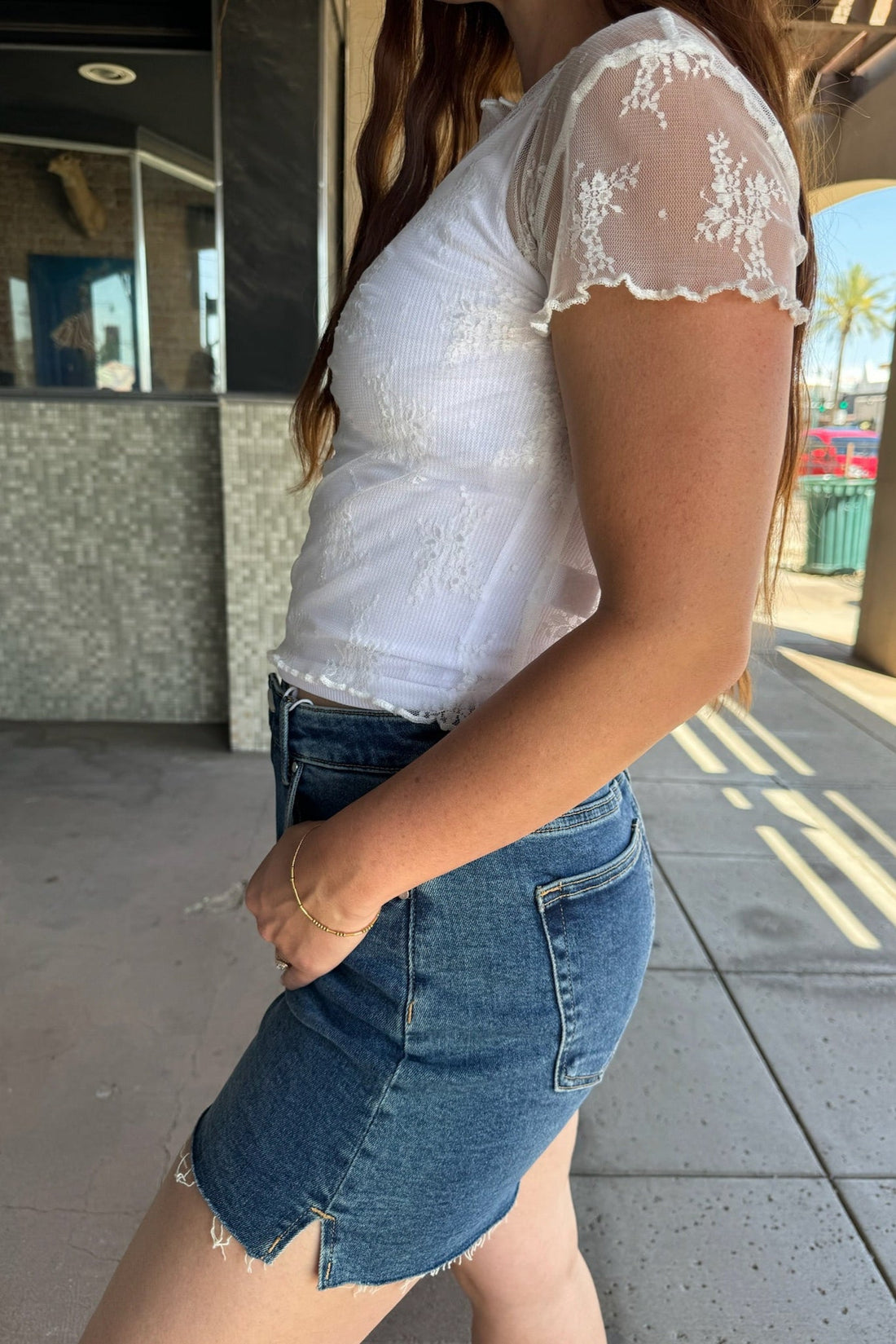 Short Sleeve Lace Top
