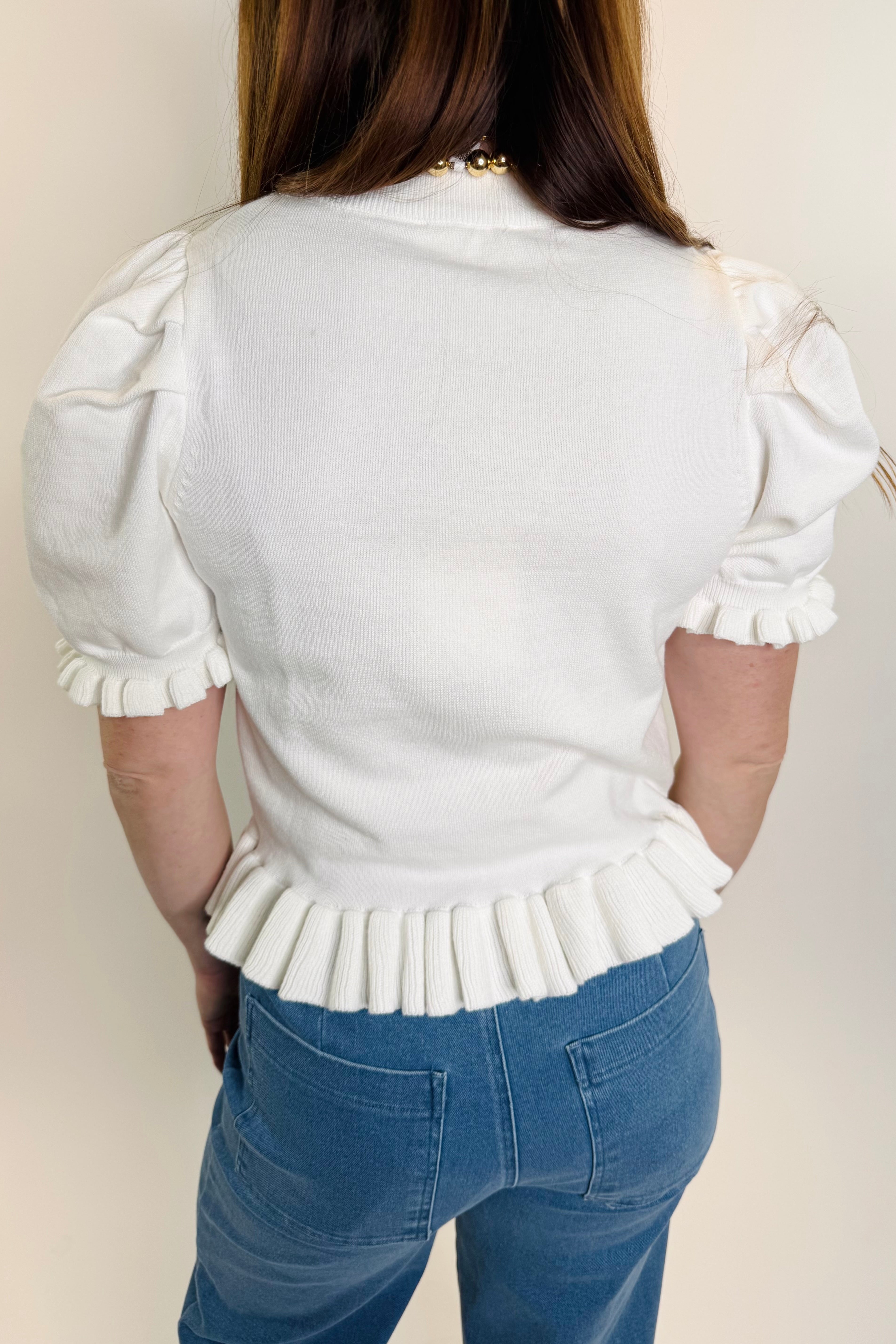 Petal Ruffle Knit Sweater
