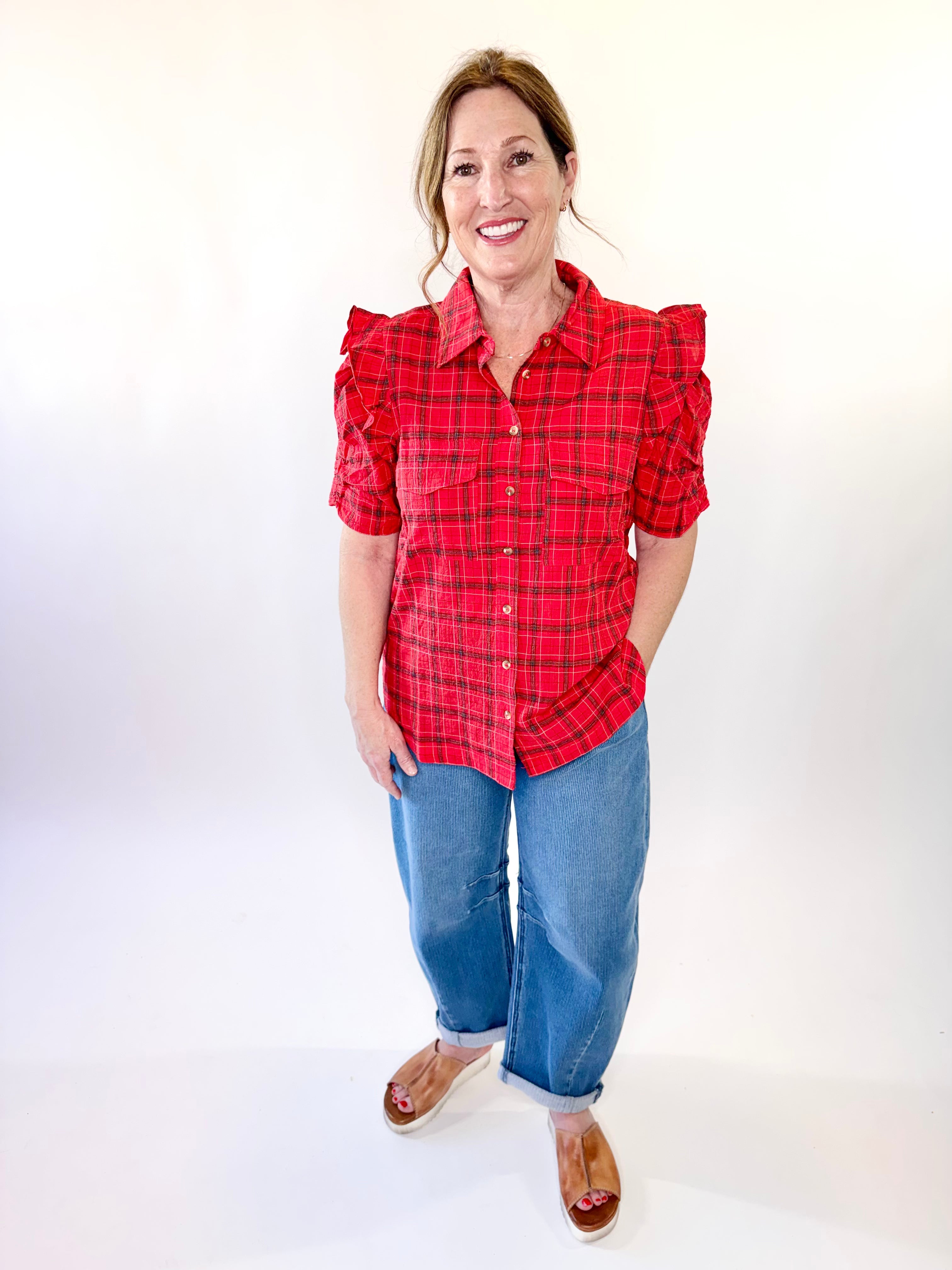 Plaid Button Down Washed Shirt