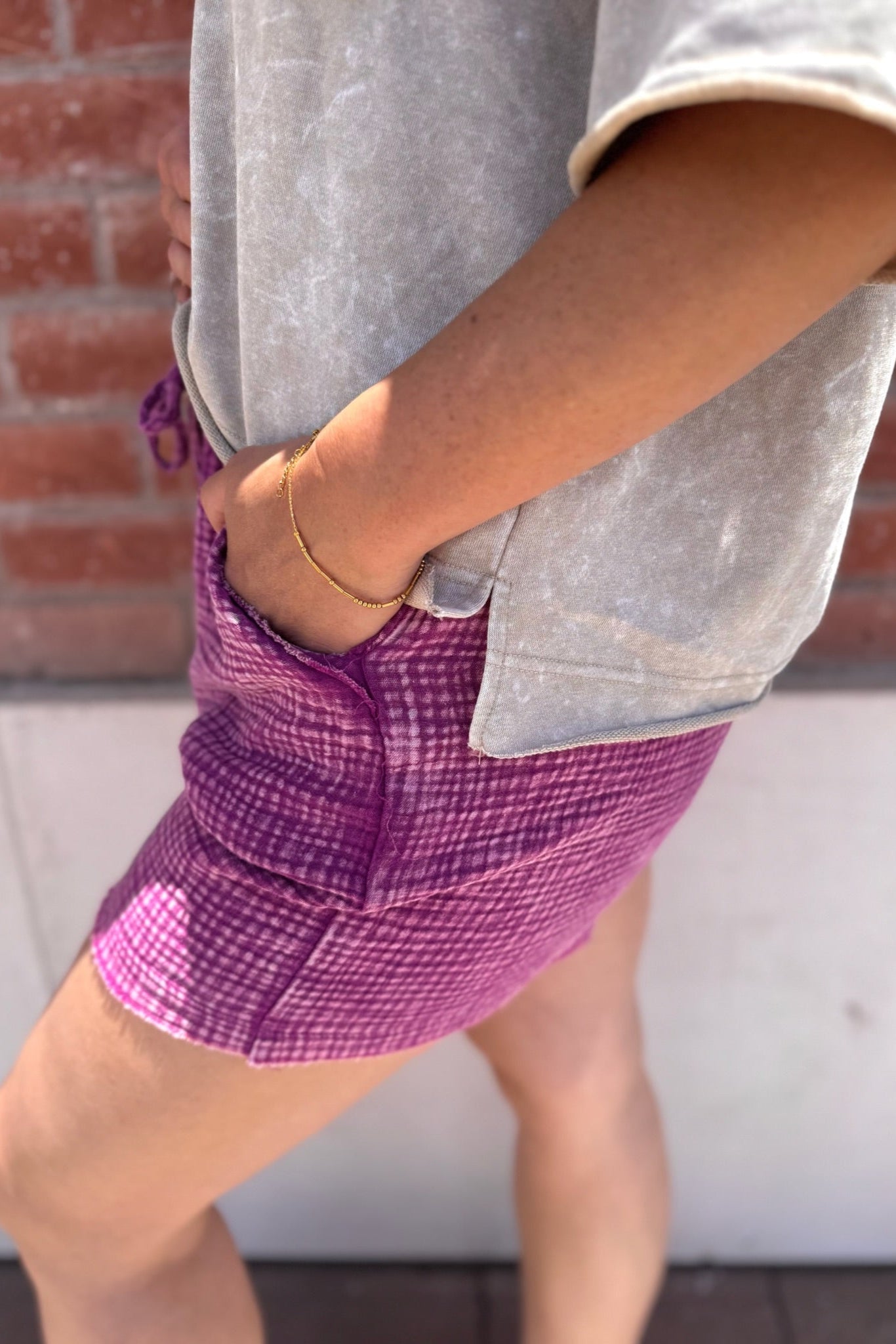 Washed Gauze Frayed Hem Shorts | Final Sale