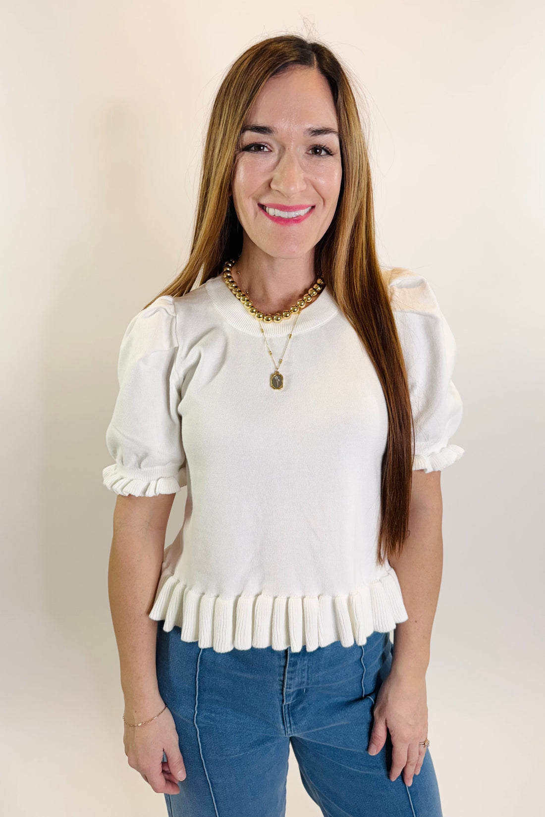 Petal Ruffle Knit Sweater