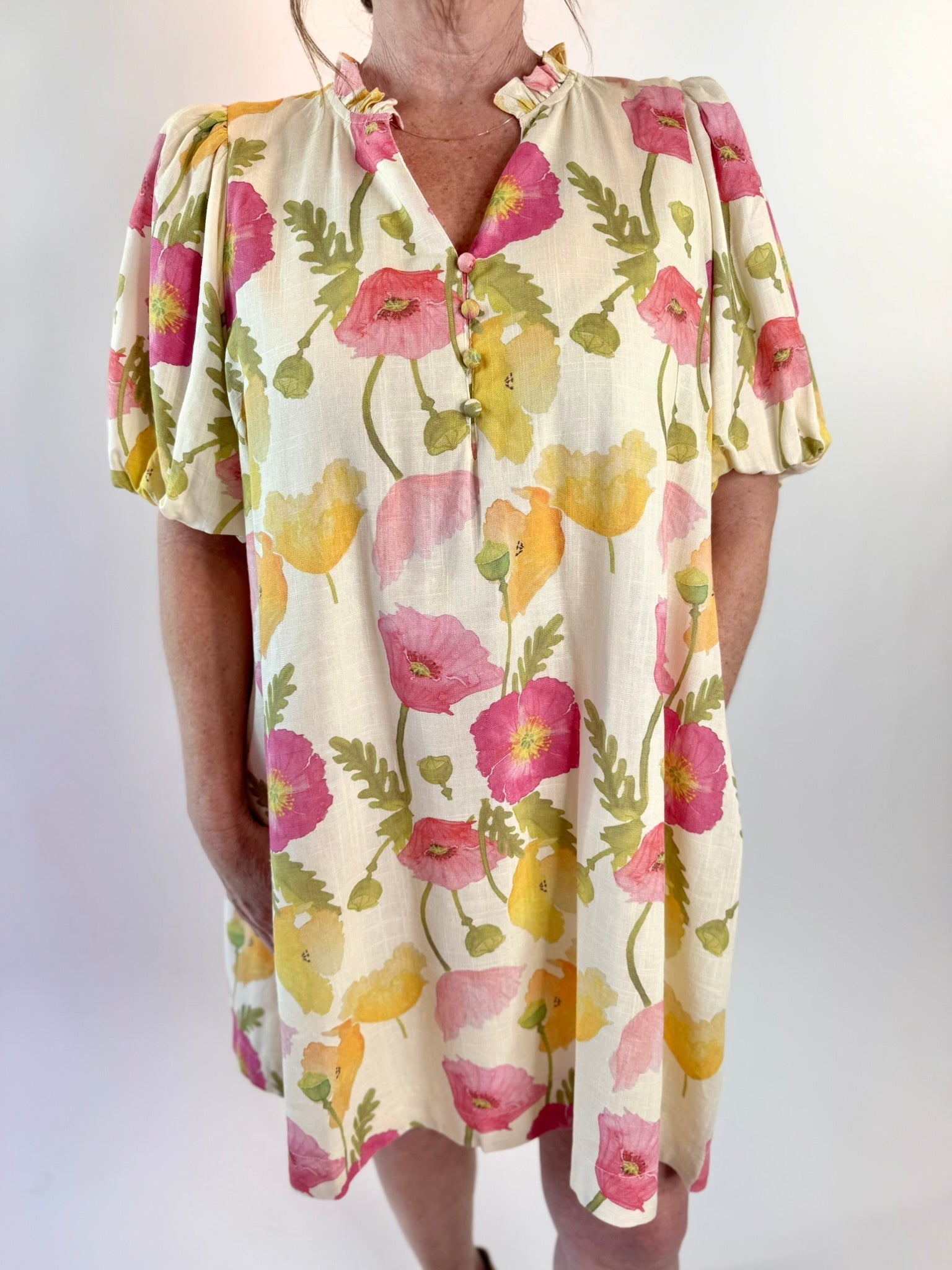 Floral Puff Sleeve Mini Dress