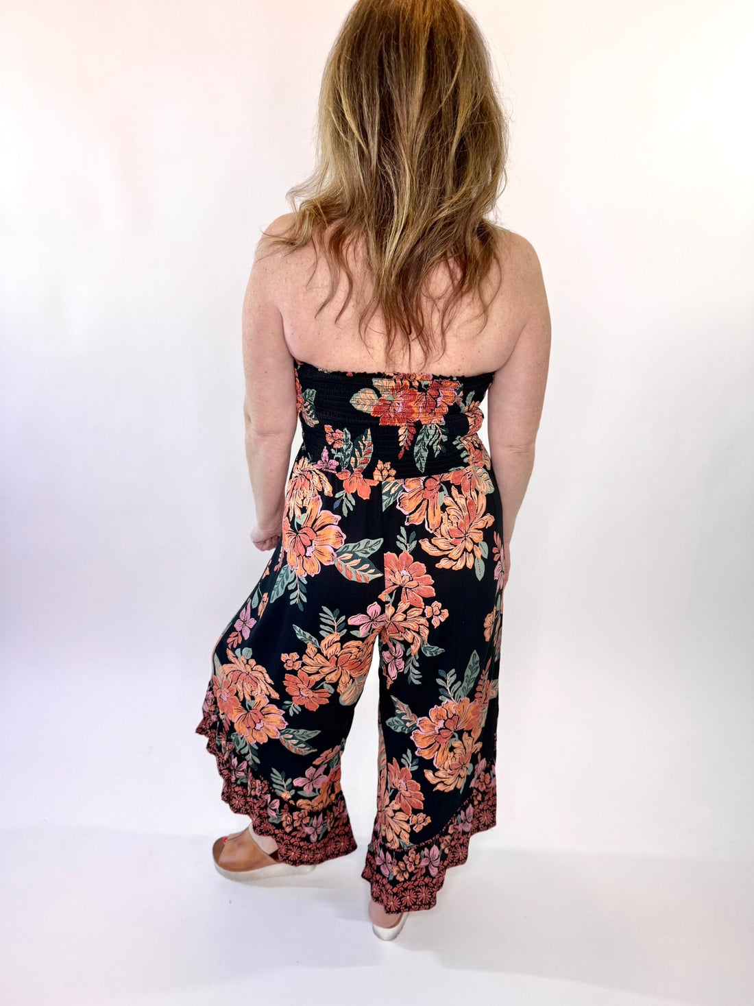 Sunset Garden Hanky Hem Jumpsuit