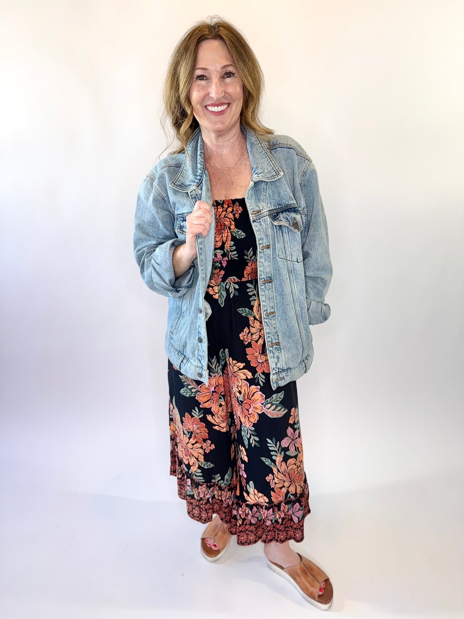 Sunset Garden Hanky Hem Jumpsuit