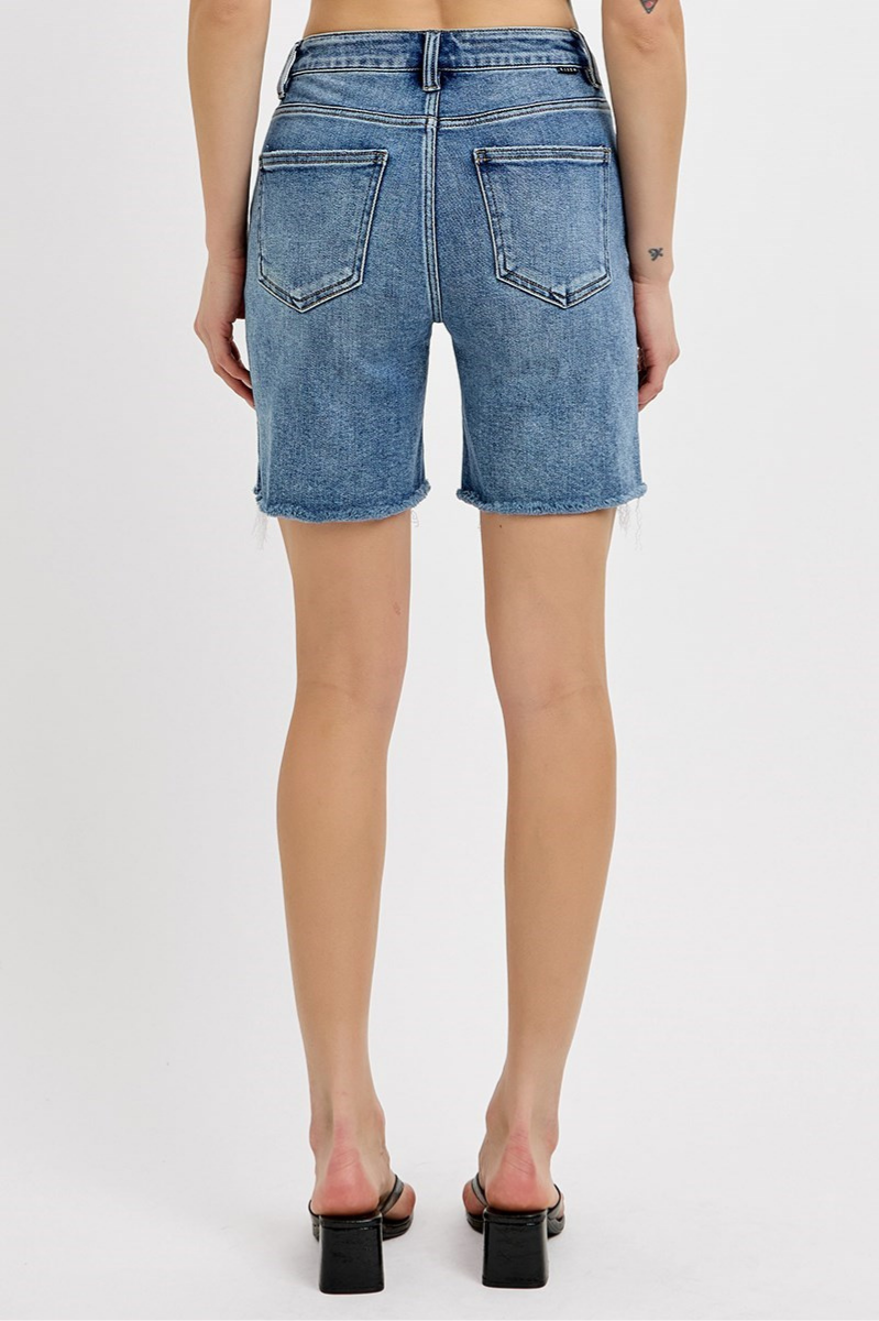 RISEN Tummy Control High Rise Loose Fit Mid Length Shorts