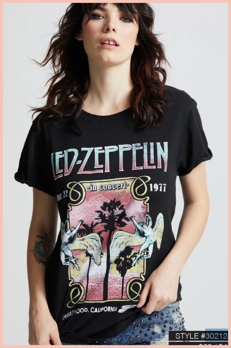 Led Zeppelin In Concert Inglewood Band Tee | Final Sale