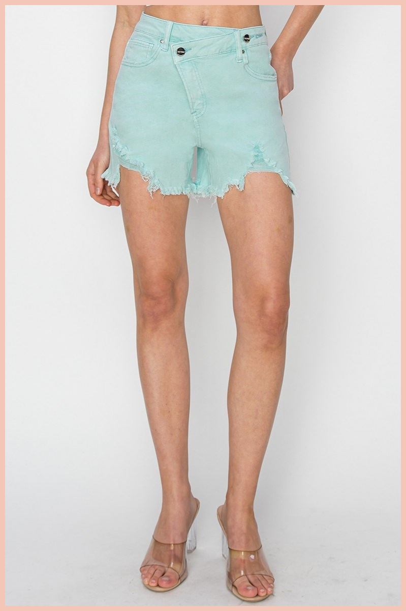 RISEN High Rise Crossover Shorts