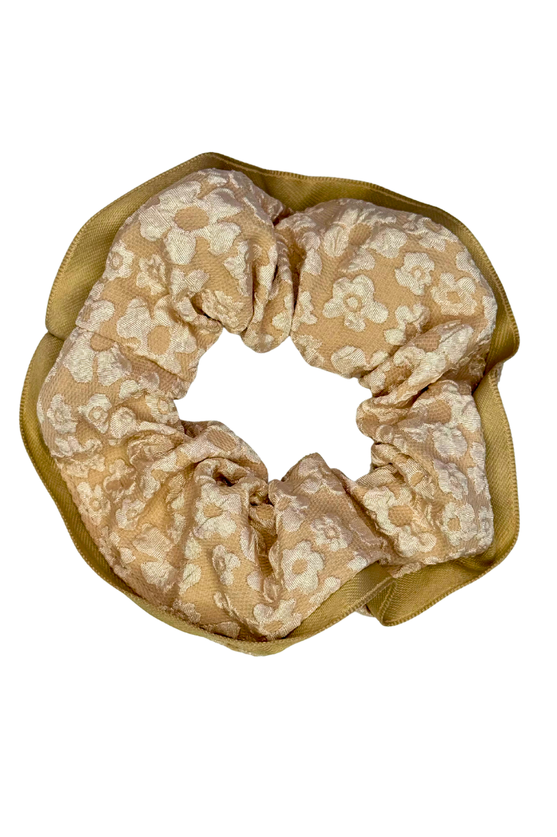 Flower Embossed Scrunchie