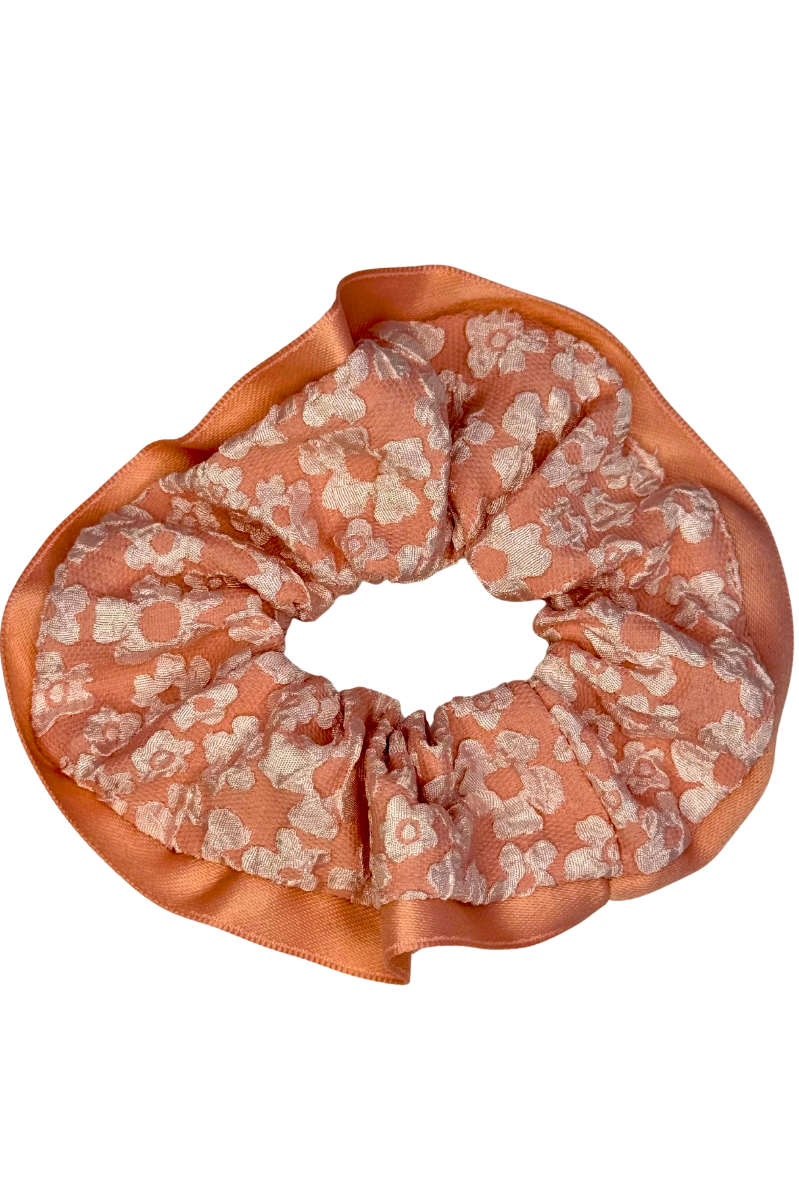 Flower Embossed Scrunchie