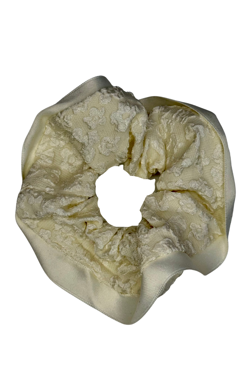 Flower Embossed Scrunchie