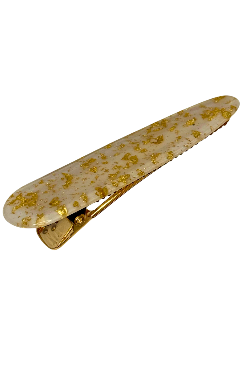 Gold-Flecked Acrylic Hair Clips