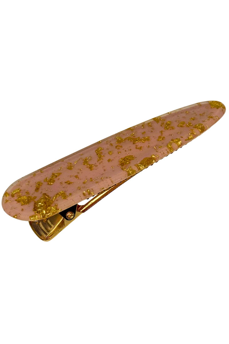 Gold-Flecked Acrylic Hair Clips