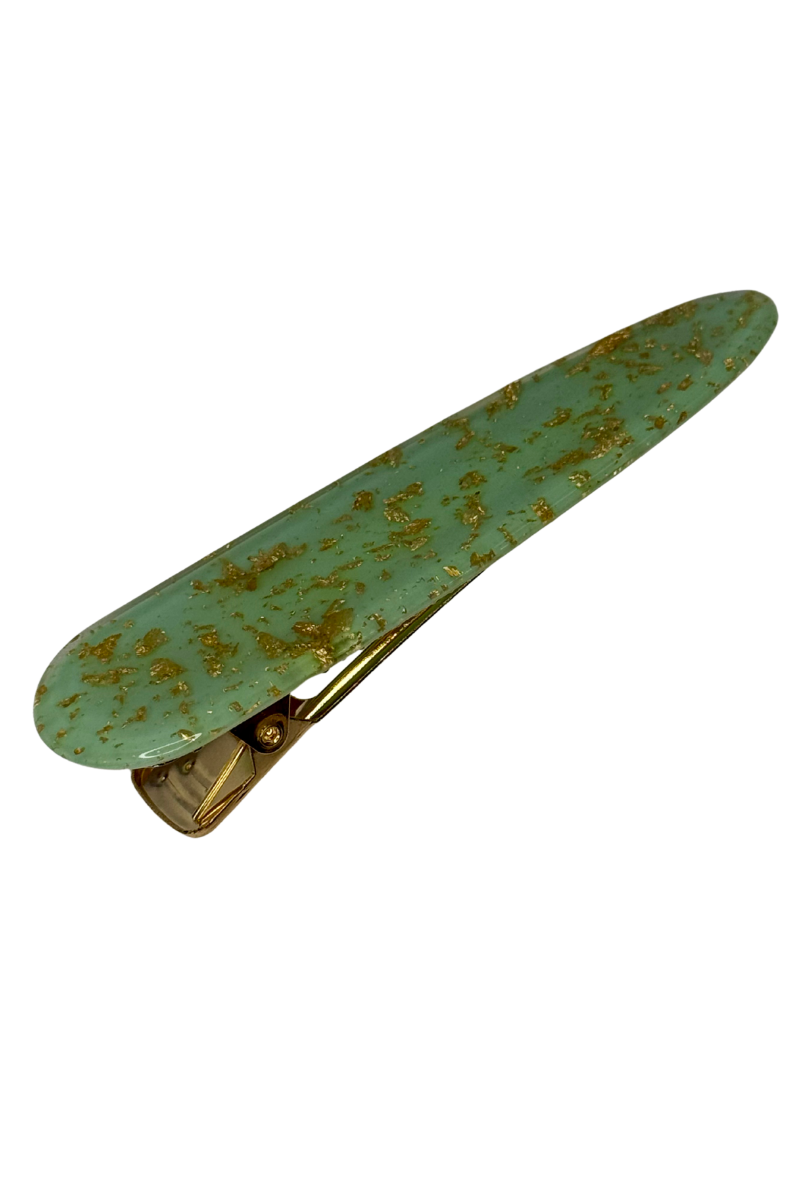 Gold-Flecked Acrylic Hair Clips