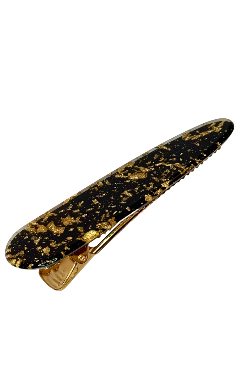 Gold-Flecked Acrylic Hair Clips