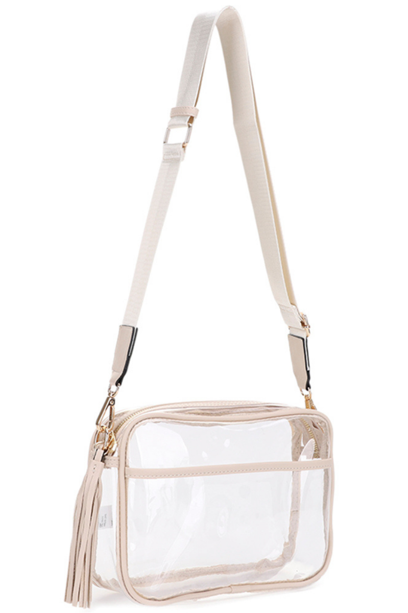 Clear Stadium-Approved Tassel Crossbody Bag