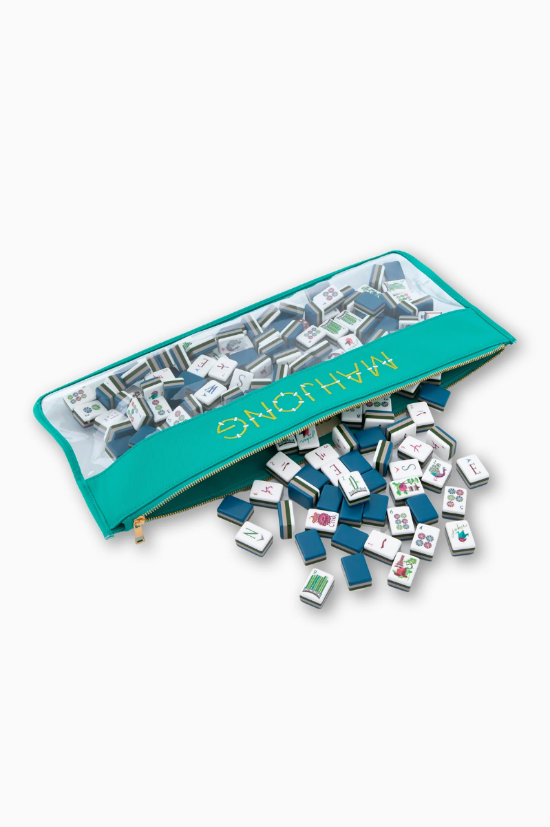 Aqua Bamboo Mahjong Bag | Oh My Mahjong