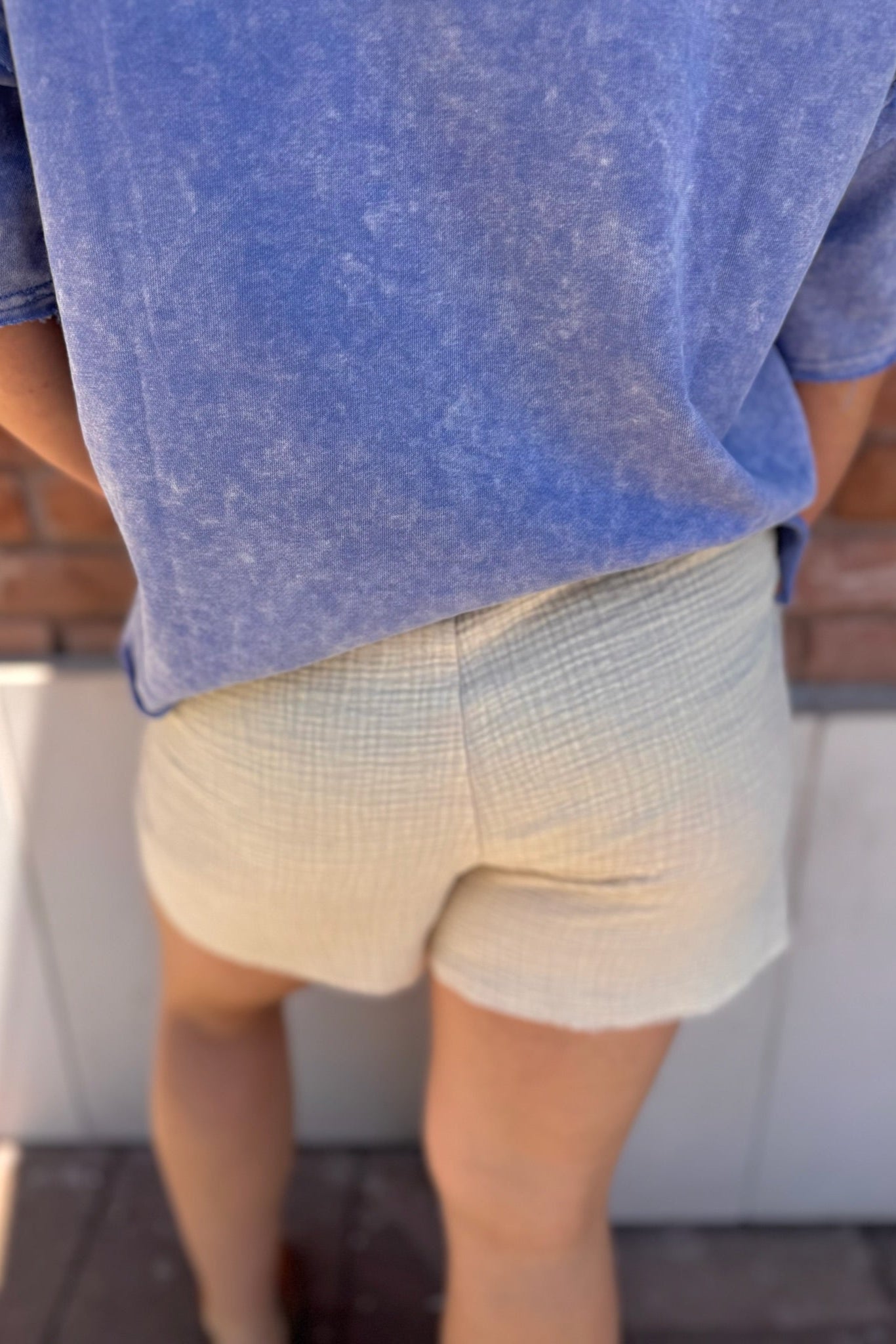 Washed Gauze Frayed Hem Shorts | Final Sale