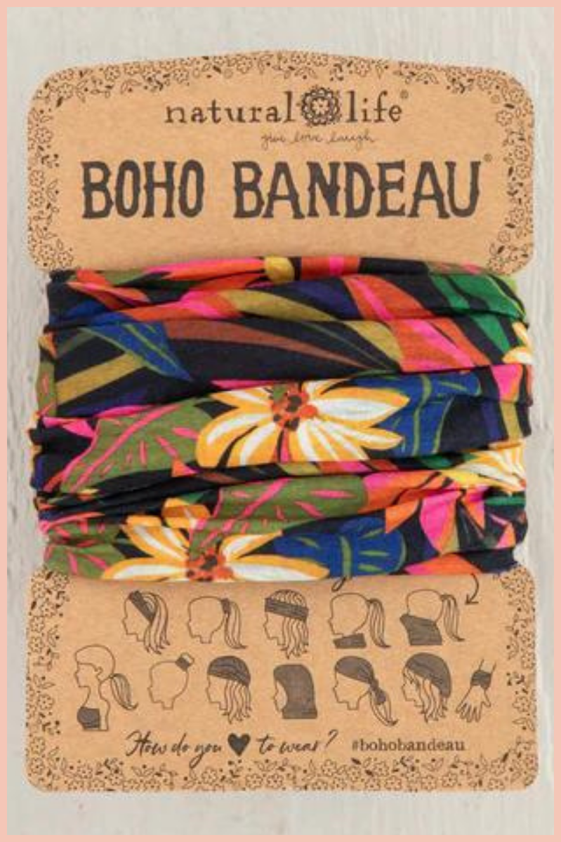 Full Boho Bandeau? Headband| Black Tropical