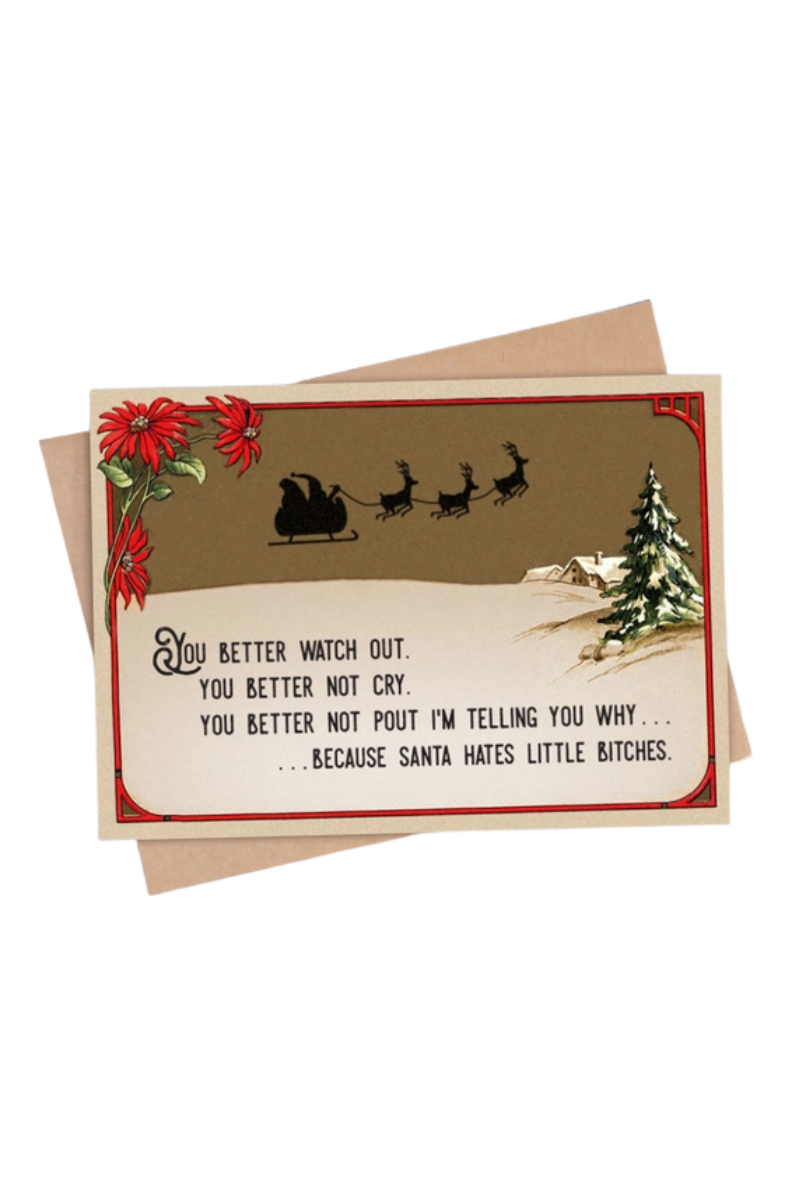 Santa Hates Little Bitches | Humorous Christmas Card