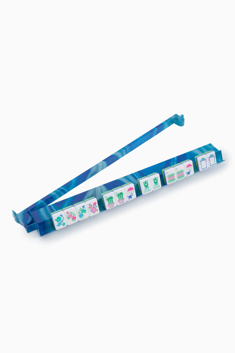 Blue Lace Agate Rack and Pusher Set | Oh My Mahjong