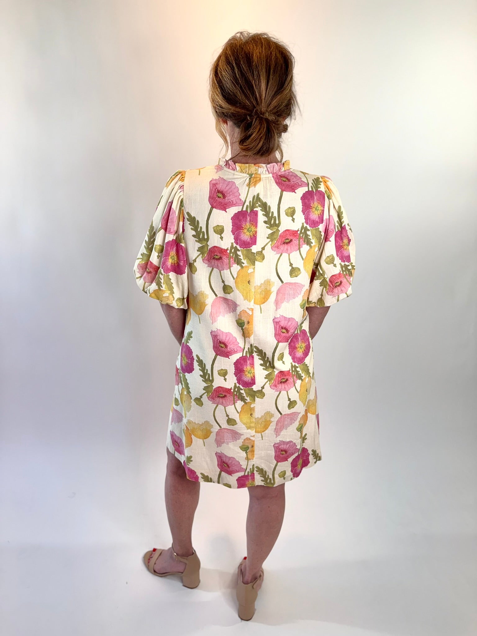 Floral Puff Sleeve Mini Dress