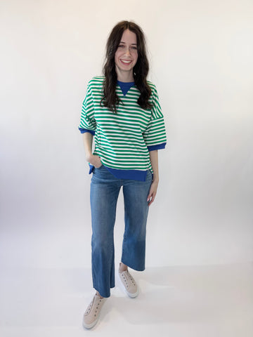 Oversized Stripe Casual Knit Top