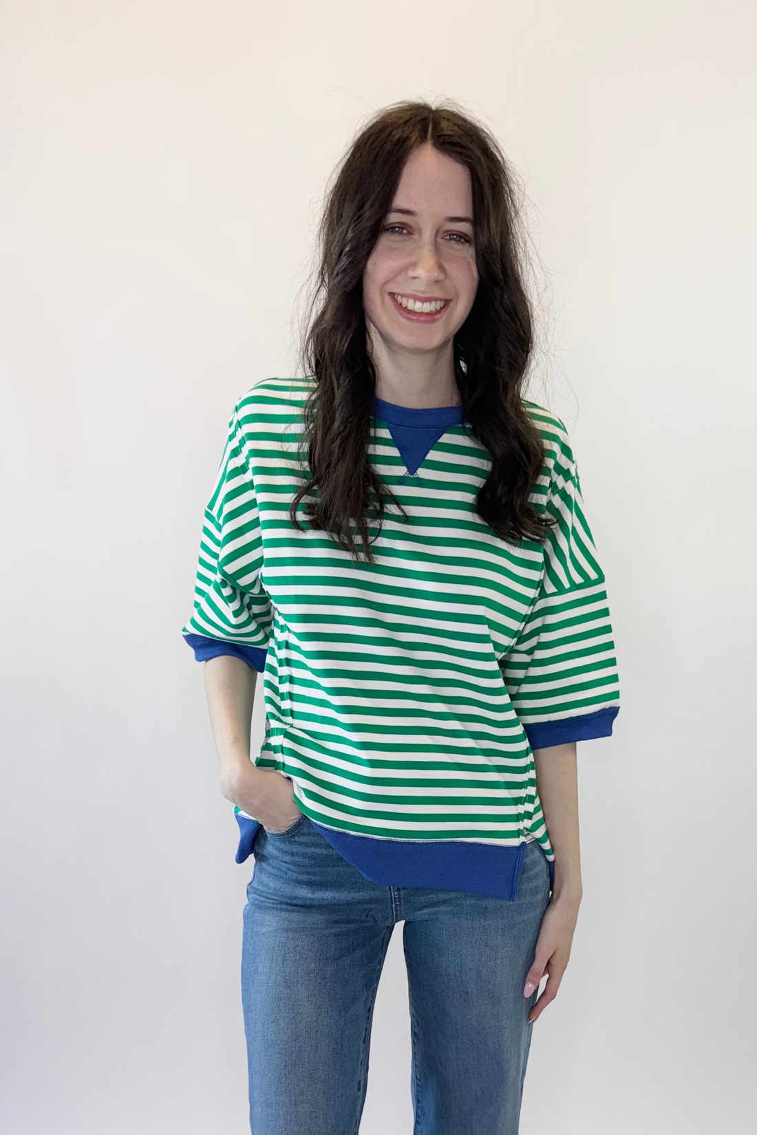 Oversized Stripe Casual Knit Top