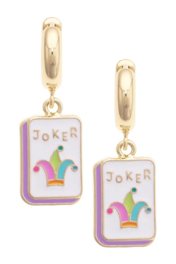 Joker Chunky Hinged Hoop Earrings in Shiny Gold