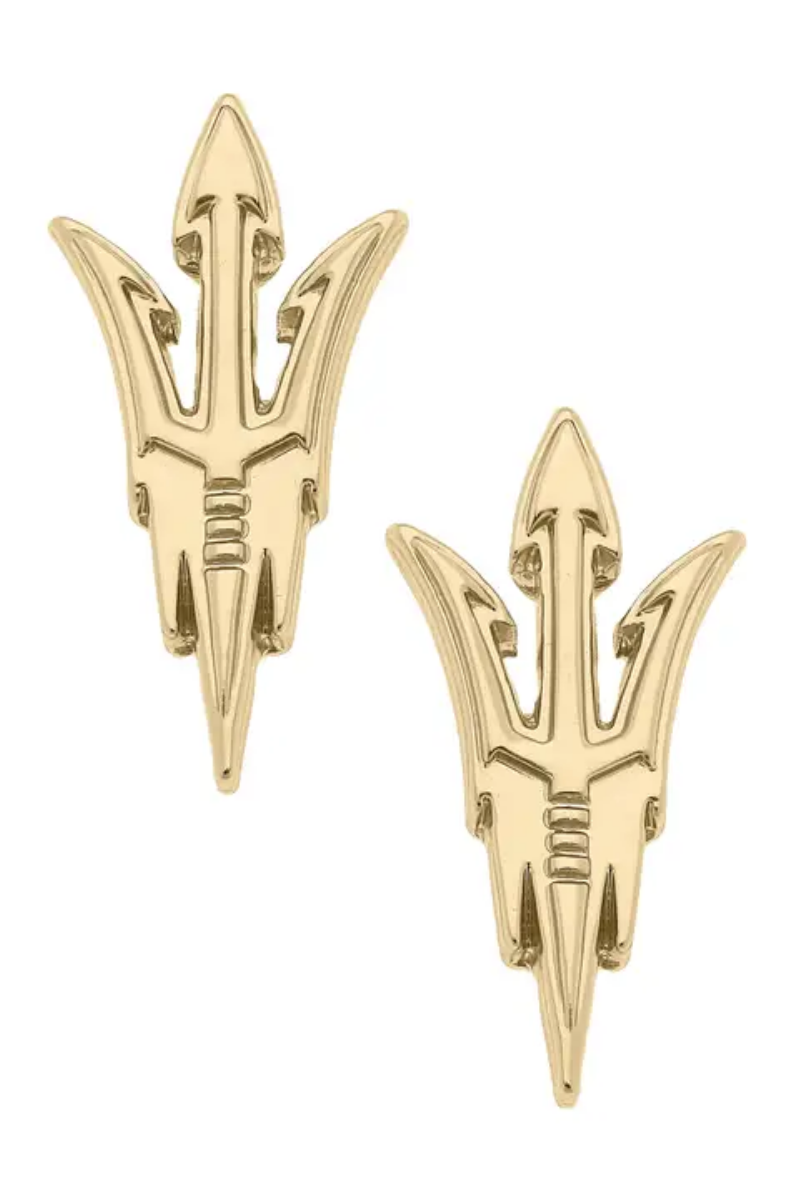 Arizona State Sun Devils 24K Gold Plated Stud Earrings