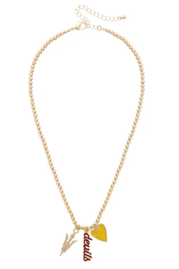 Arizona State Sun Devils Ball Bead Charm Necklace