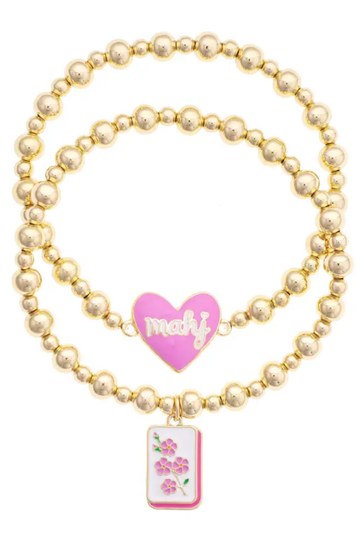 Mahj Ball Bead Stretch Bracelet
