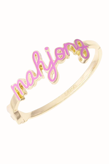 Mahjong Cursive Enamel Hinge Bangle