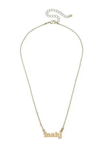 Mahj Ball Chain Necklace in Shiny Gold
