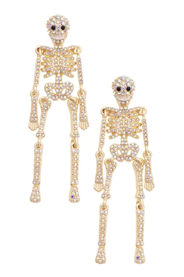 Spooky Pav¨¦ Skeleton Earrings