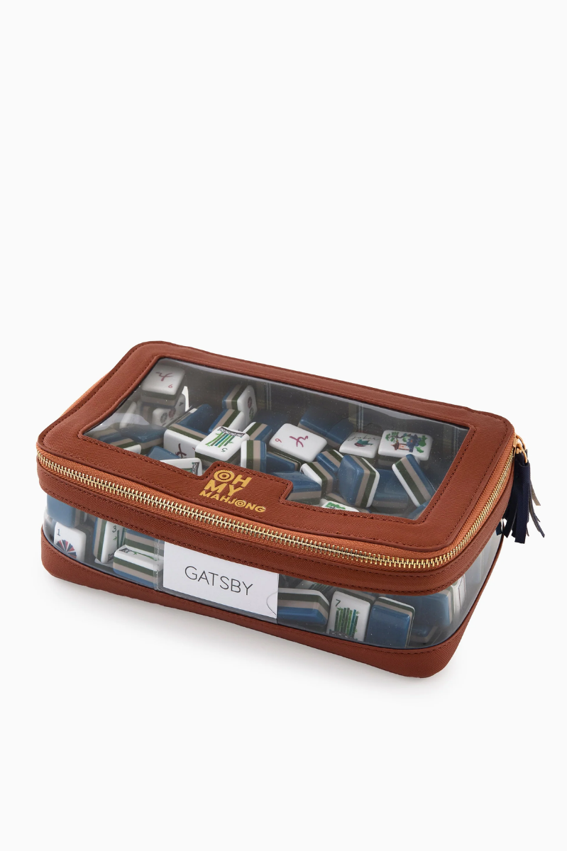 Cognac Tile Storage Bag | Oh My Mahjong